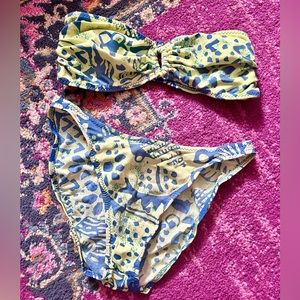 Vintage Raisins 80’s High Leg Strapless Bikini Set